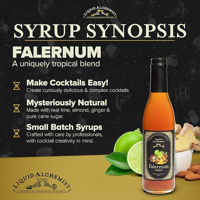 Liquid Alchemist Falernum Syrup for Cocktails - Real Ingredients Make our Falernum Cocktail Syrup a