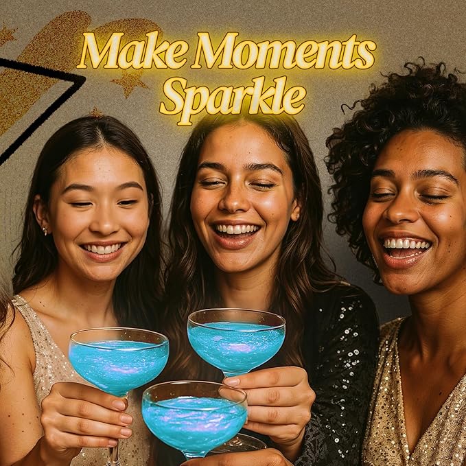 BeePoint Iridescent Edible Glitter for Drinks 15g - Food Grade, Vibrant Color Shimmer Powdered Dust