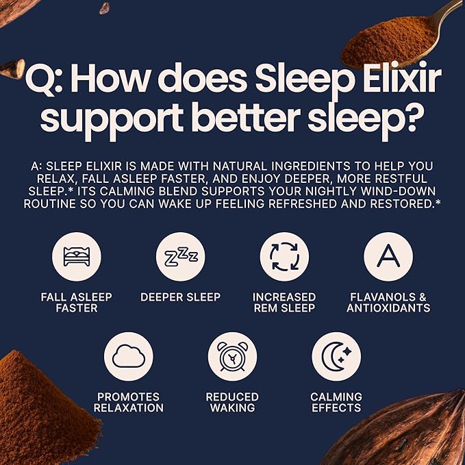 KORACAO Sleep Elixir Cacao Blend ??Ceremonial-Grade Cocoa Drink with Magnesium, L-Theanine, Reishi