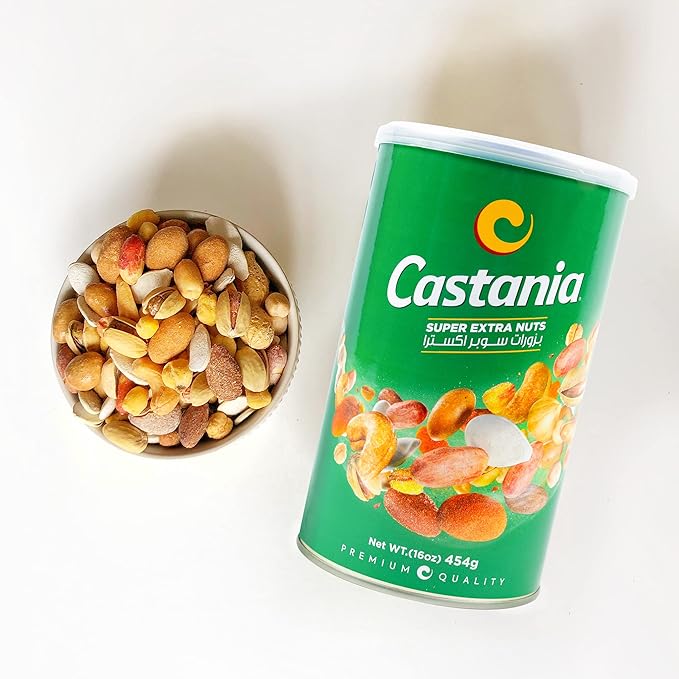 Castania BBQ Lebanese Mixed Nuts, Super Extra Mix with Pistachios, Almonds, Cashews, Hazelnuts