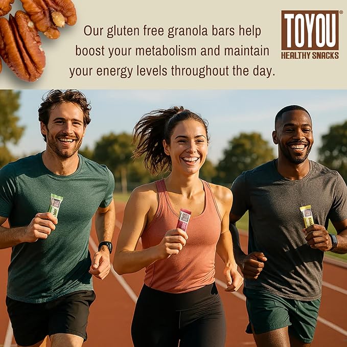 ToYou Chewy Fruit and Nut Bars - Healthy Protein Snacks | Apple Pecan - 1.41 Ounce (Pack of 12) |