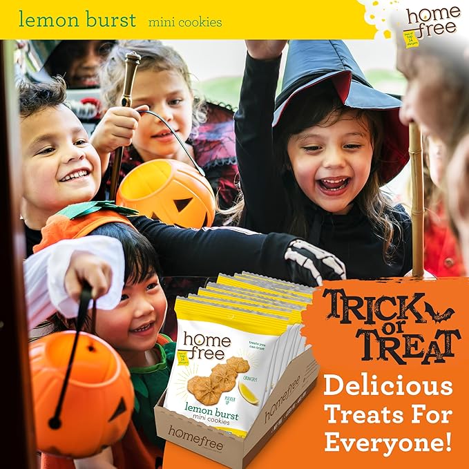 Homefree Treats You Can Trust Gluten Free Mini Cookies, Single Serve, Lemon Burst, 1.0 Ounce (Pack