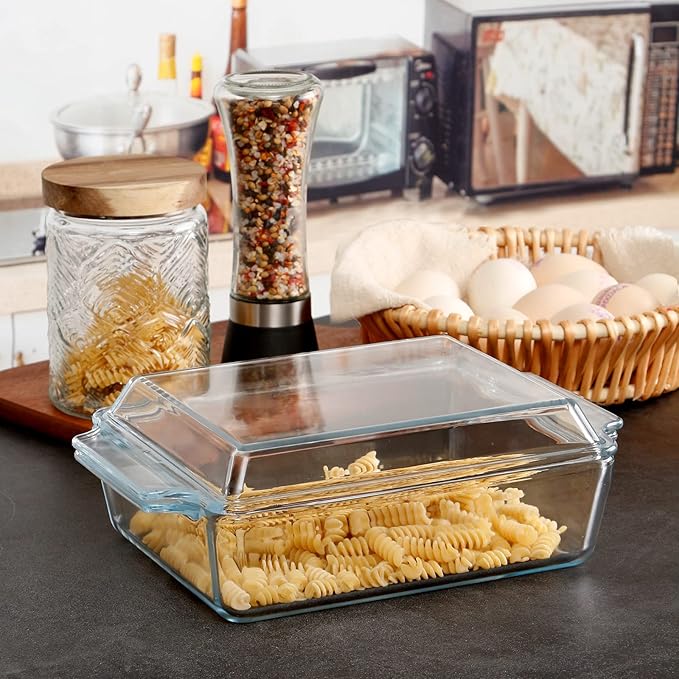 NUTRIUPS Rectangular Glass Casserole Dish With Lid Glass Bakeware Microwave Casserole Dish Lidded