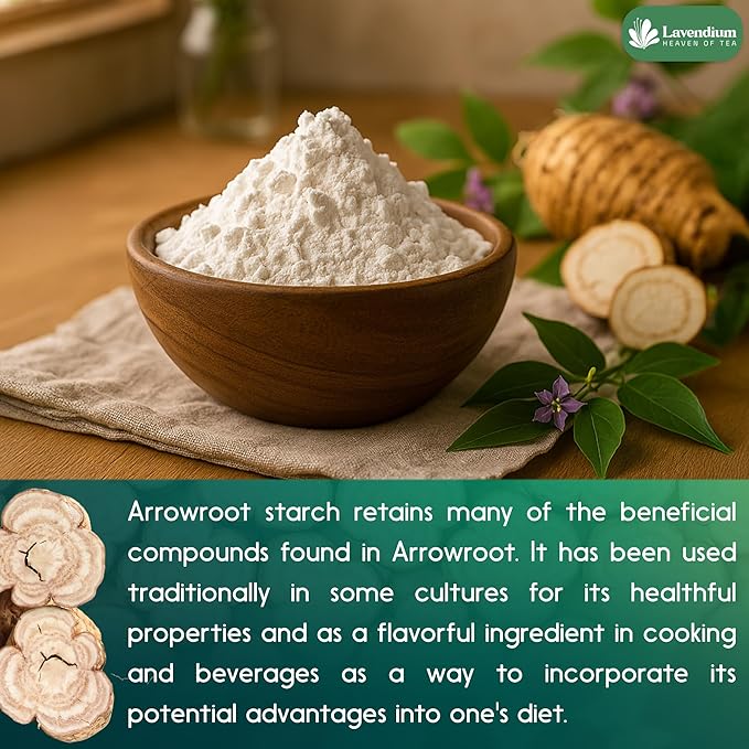 Lavendium, Premium Arrowroot Starch Powder ??17.6oz Resealable Bag, Gluten-Free, Non-GMO, Premium