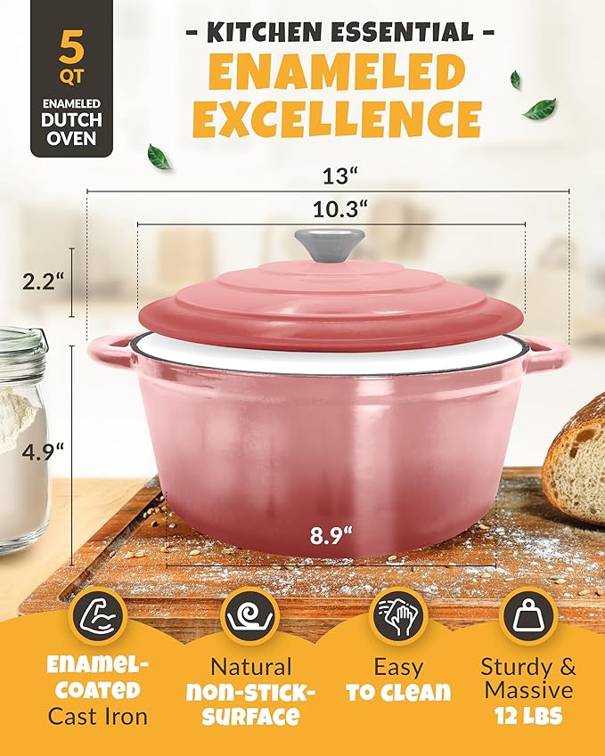 Dutch Oven for Bread Baking - incl. Sourdough Bread-Baking Supplies like Banneton Bread-Proofing