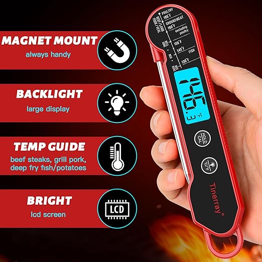 Digital Meat Thermometer for Cooking ??Waterproof Instant Read Food Thermometer with Backlight &