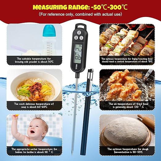 Meat Food Thermometer Food with Probe Water Liquid Instant Read Digital Thermometer Kitchen Cooking