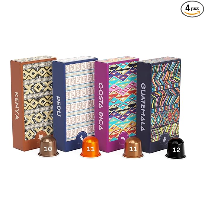 Atlas Coffee Club Espresso Pods Compatible with Nespresso Original– Extra Dark Roast Variety Pack