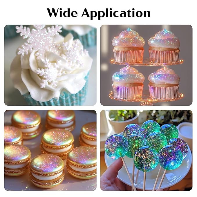 Iridescent Edible Glitter ??6g Rainbow Luster Dust Drink Glitter, Food Grade Shimmer Powder for