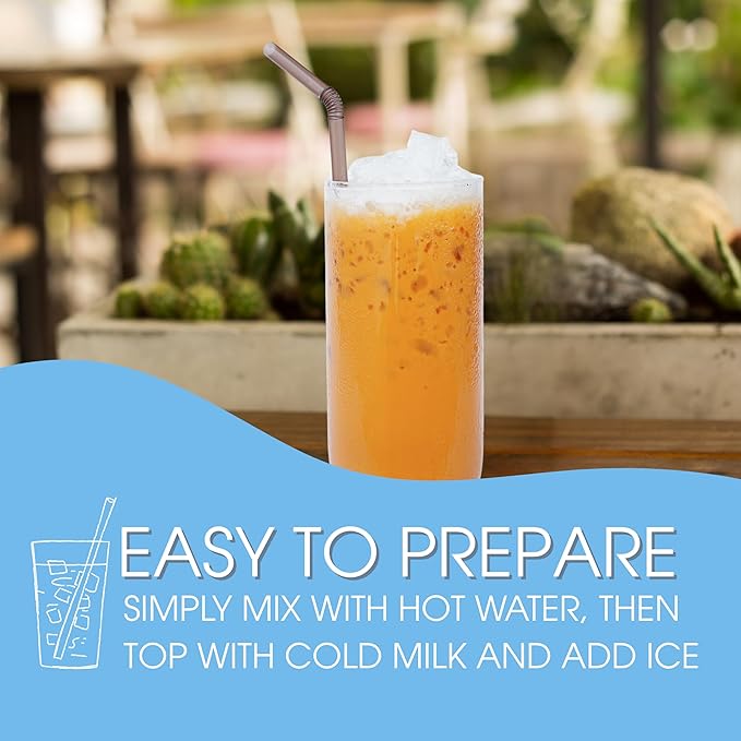 David Rio Thai Iced Tea Mix, 16.2 Oz, Black & Pu Erh Tea, Enhanced with Beta Carotene and MCT Oil