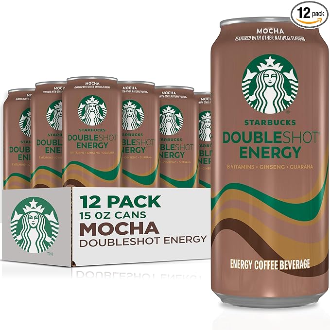 Starbucks Doubleshot Energy Drink Coffee Beverage, Mocha, Iced Coffee, 15 fl oz Cans (12 Pack)