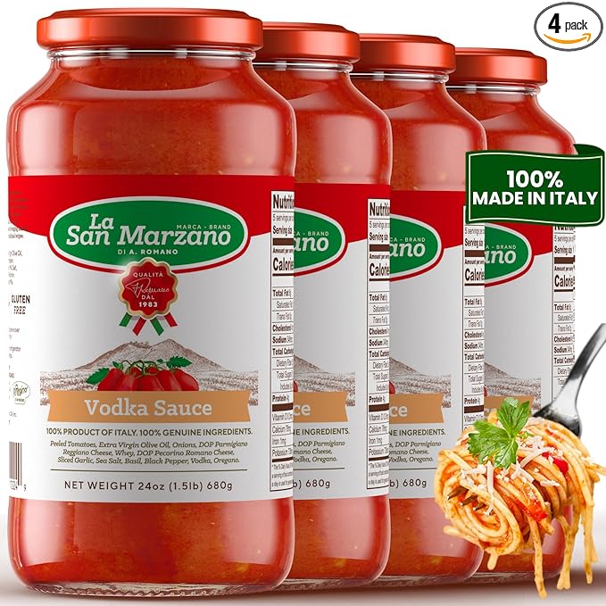 La San Marzano Vodka Sauce, 24 oz, Pasta Sauce Made in Italy, All Purpose Tomato Premium Quality