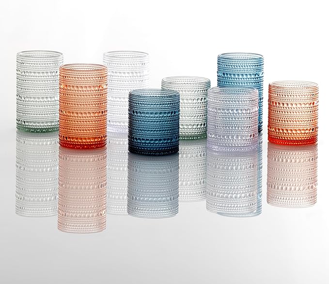 FORTESSA Orbetto Outdoor Hobnail Plastic Drinkware, 13 Ounce Iced Beverage Cocktail Glass (Set of