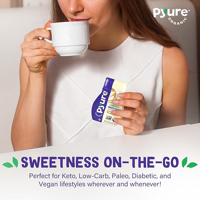 Pyure Organic Vanilla Stevia Liquid Sweetener | Sugar-Free Stevia Drops | Keto Sugar Substitute |