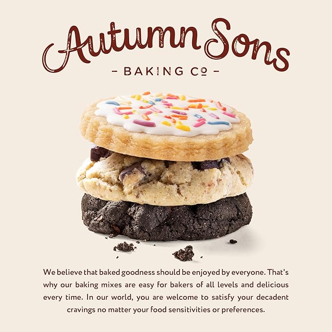 Autumn Sons Baking Co. Gluten Free Cookie Mix Variety Pack. Sugar Cookie, Chocolate Chunk & Double
