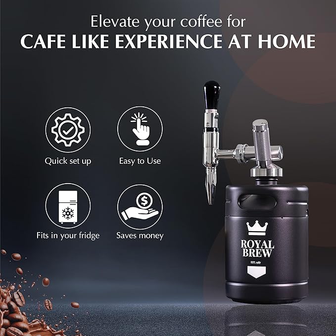 The Original Royal Brew Nitro Cold Brew Coffee Maker - Gift for Coffee Lovers - 64 oz Home Keg