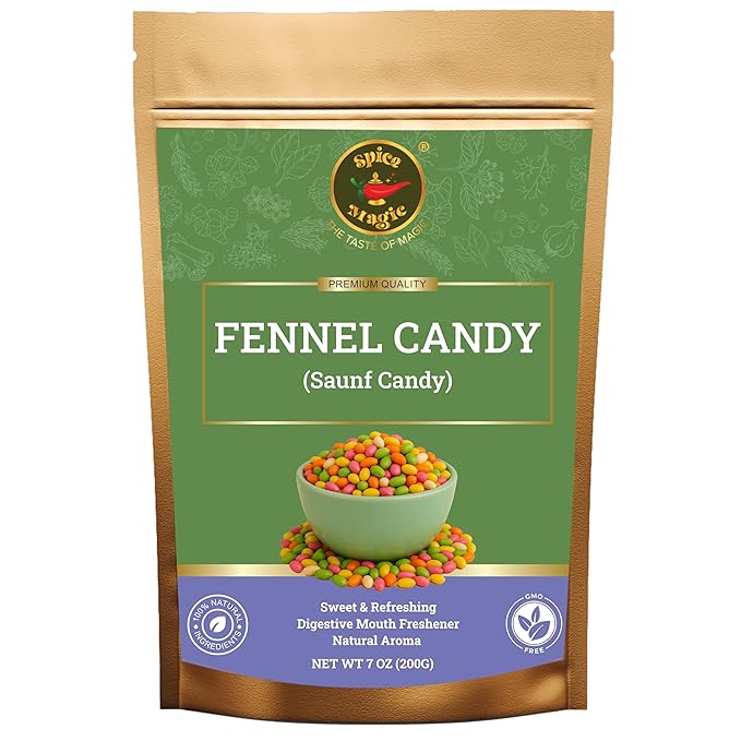 Spice Magic Fennel Candy ??7 oz (200g) | Sweet & Refreshing Mouth Freshener | Traditional Indian