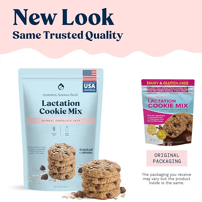 Lactation Cookies Mix - Gluten Free and Dairy Free Oatmeal Breastfeeding Cookie Supplement Support