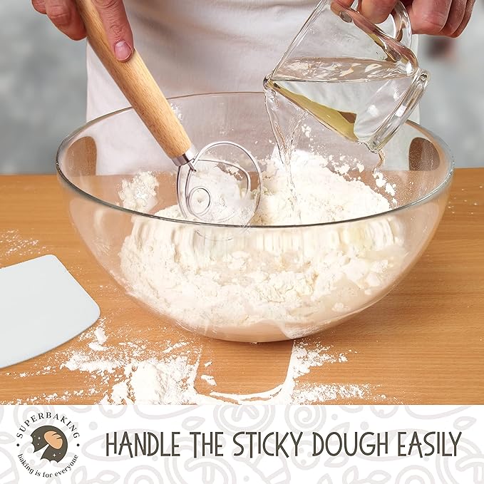 Superbaking 10" Oval Banneton Bread Proofing Basket ??Sourdough Starter Kit for Crusty Artisan