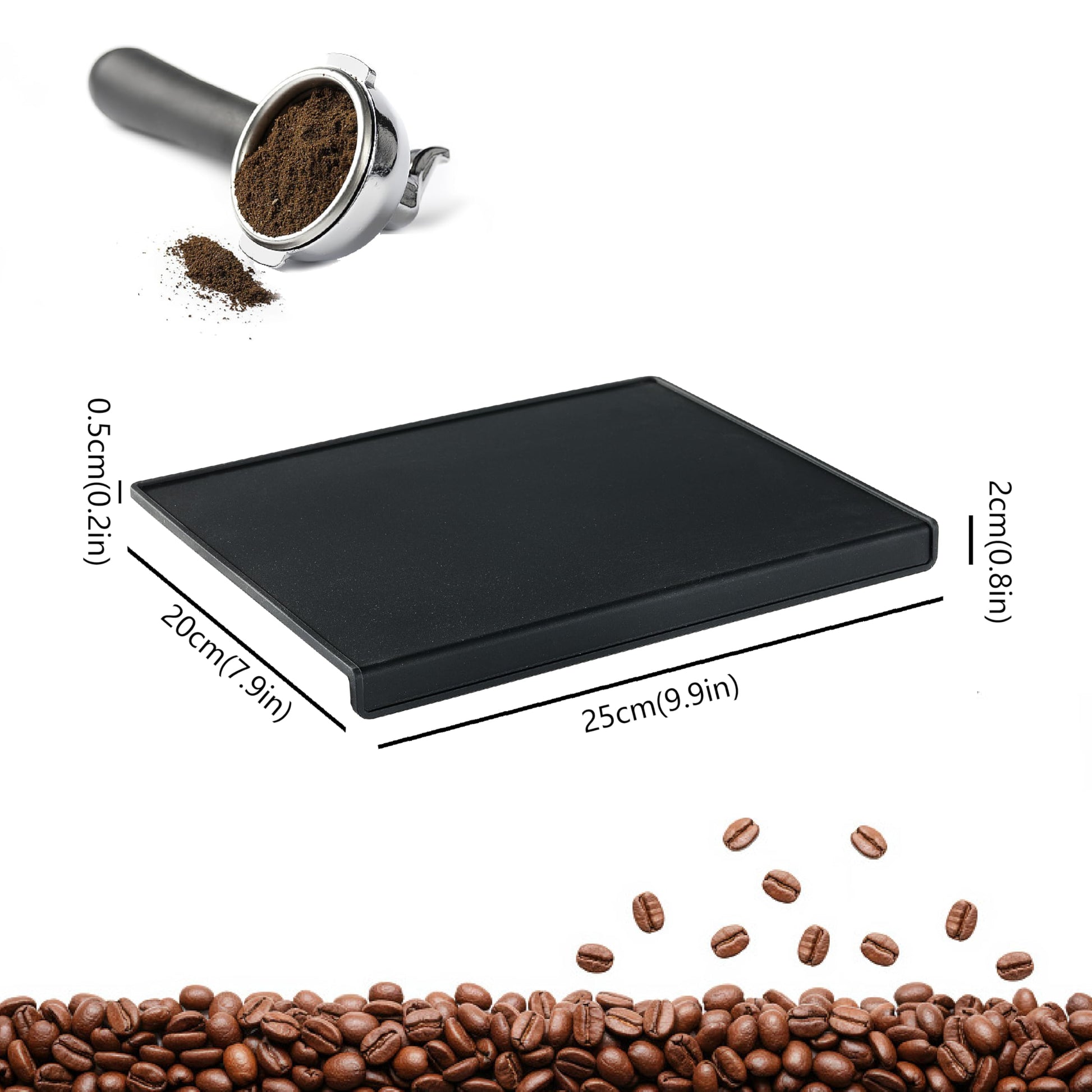 Espresso Tamping Mat, Silicone Coffee Tamper Mat, Black Portafiliter Mat for Baristas and Home