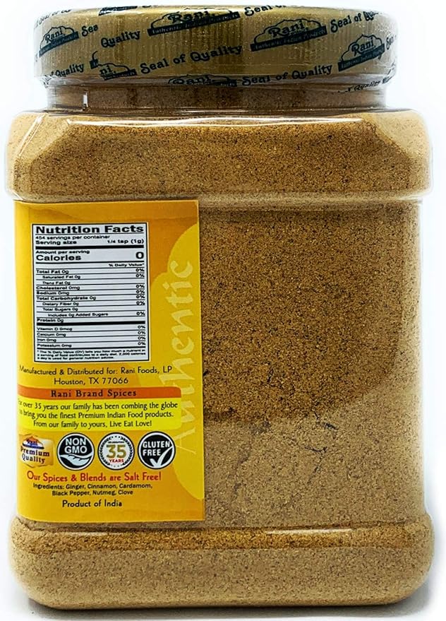 Rani Tea (Chai) Masala Indian Spice Blend 16oz (1lb) 454g Bulk PET Jar, Pack of 6 ~ All Natural |
