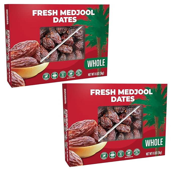 Natural Delights Medjool Dates Whole - Non-GMO Verified Fruit, Good Source of Fiber & Potassium