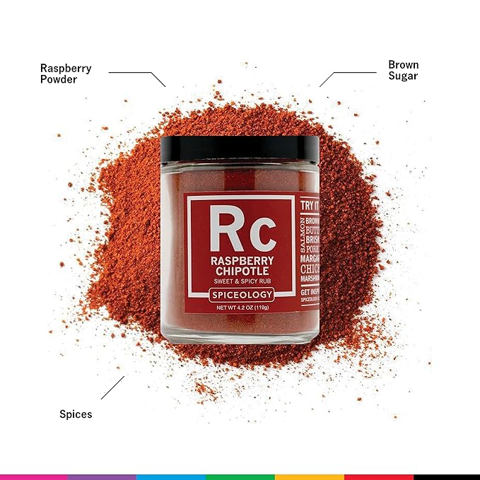 Spiceology - Raspberry Chipotle Sweet & Spicy All-Purpose BBQ Seasoning Spice Rub - Use on: Ribs