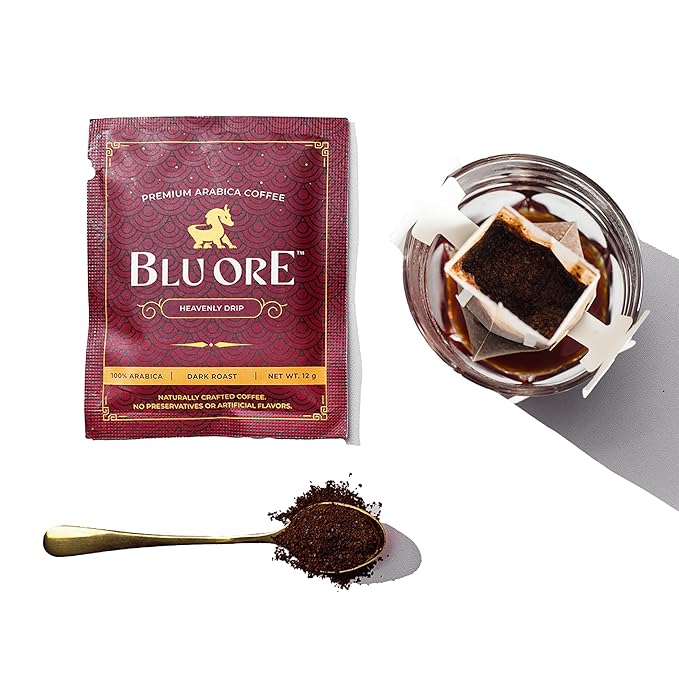 Blu Ore Premium Vietnamese Coffee - Single Serve Pour Over (8 Pack) - 100% Arabica Drip Bag Coffee