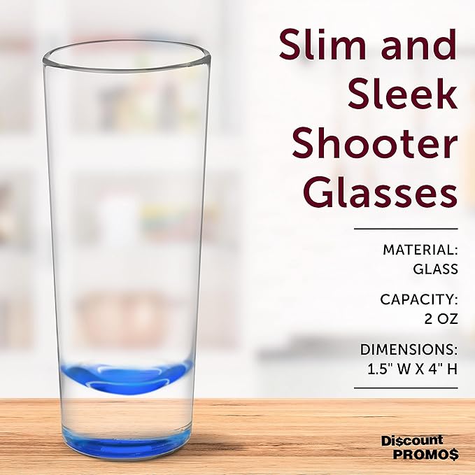 DISCOUNT PROMOS Cordial Shooter Shot Glasses 2 oz. Set of 10, Bulk Pack - Great for Birthdays