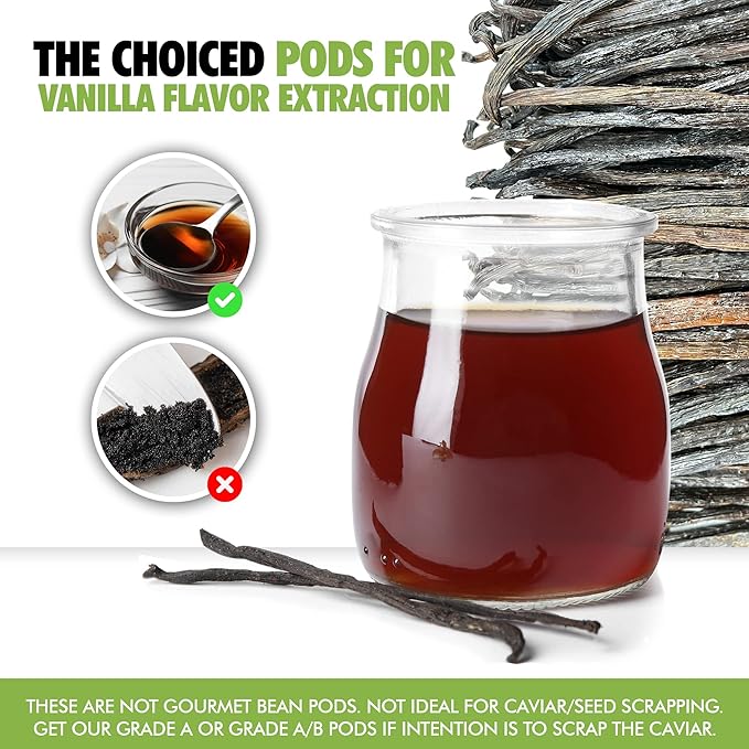 26 Organic Madagascar Vanilla Beans Extract Exclusive Grade B| 4.5" - 5.5" by FITNCLEAN VANILLA|