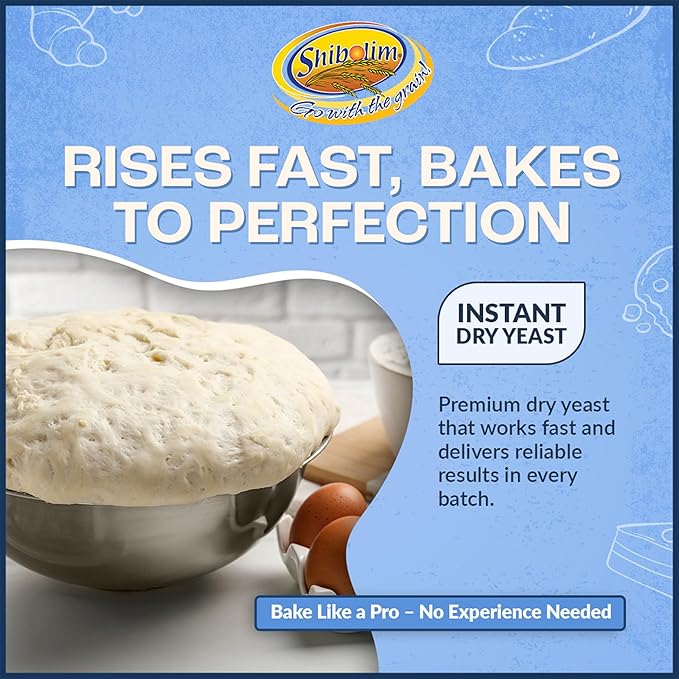 Shibolim Instant Dry Yeast, 1.1 lb | Fast-Rising Yeast for Rapid Rise | Great for Challah, Bread