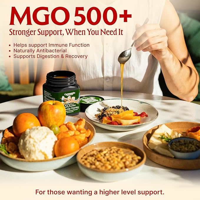 Caramanuka Manuka Honey MGO 500 – 100% Raw & Unfiltered Australian Honey, Independently Lab-Tested