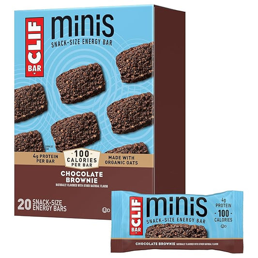 CLIF BAR Minis - Chocolate Brownie Flavor - Made with Organic Oats - 4g Protein - Non-GMO - Plant