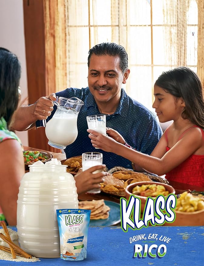 Klass Aguas Frescas | Drink Mix Mexican Variety Pack | Horchata Limeade Hibiscus & Tamarind Drinks