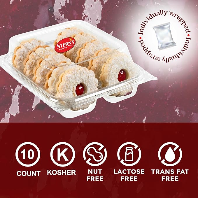 Linzer Tart Cookies | 10 Individually Wrapped Shortbread Cookies | Fresh & Delicious Italian