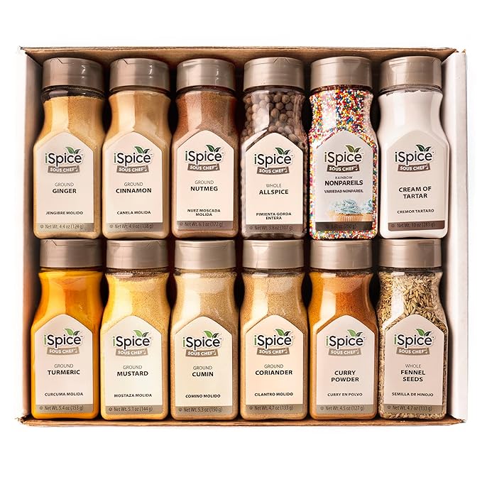 iSpice 48-Pack Starter Spice Set ??Essential Herbs, Spices & Seasonings for Cooking ??Kitchen Gift