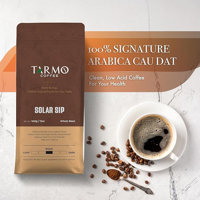 TARMO - SOLAR SIP | Low Acid 100% ARABICA Whole Bean Coffee | Specialty Vietnamese Coffee | Single