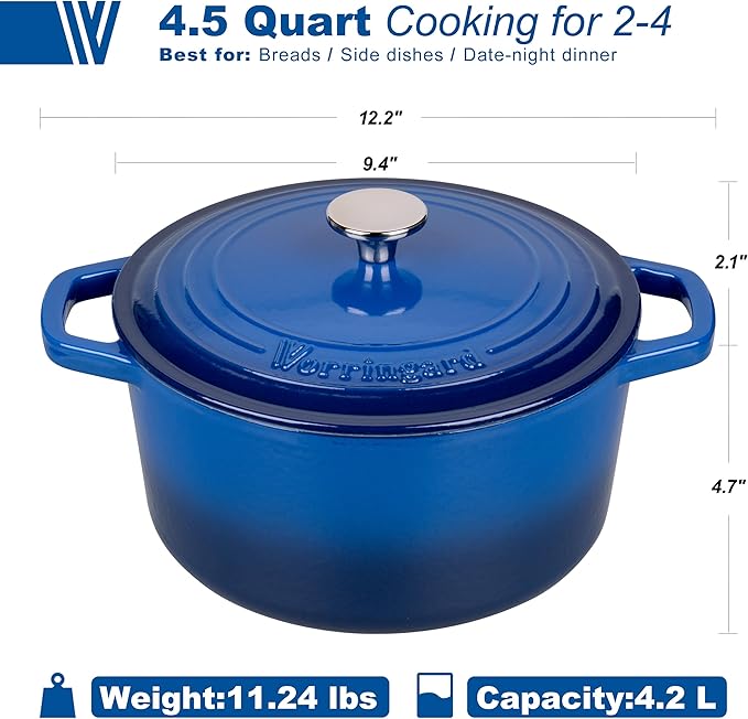 Enameled Cast Iron Dutch Oven Pot with Lid, for Bread Baking, Round Bread Oven- include Sourdough