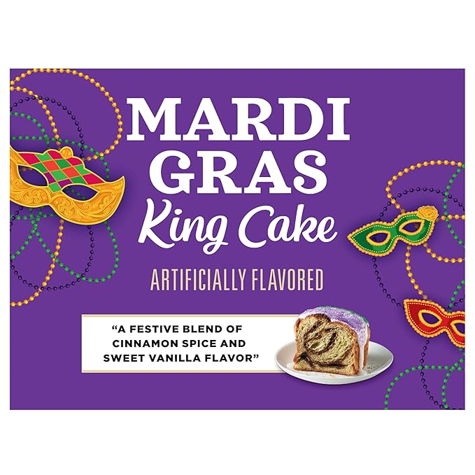 Community Coffee Mardi Gras King Cake Flavored, 60 Single-Serve Keurig K-Cup Pods, Medium Roast, 60