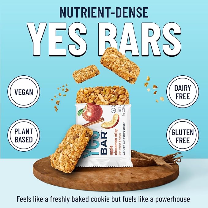 The YES Bar Apple Cinnamon Crisp ??Plant Based Protein, Decadent Snack Bar ??Vegan, Paleo, Gluten