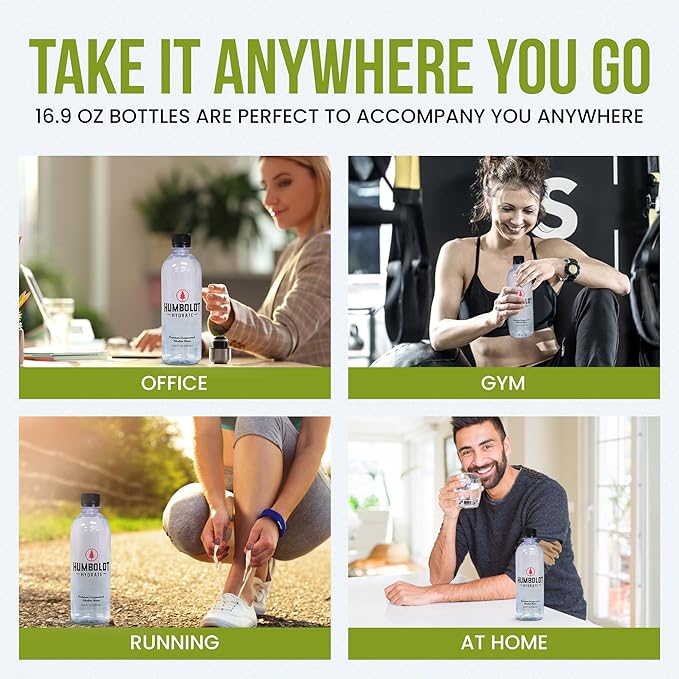 Humboldt Hydrate Bottled Alkaline Water - Infused with Electrolytes ??Ionized Case of Water 99.9%