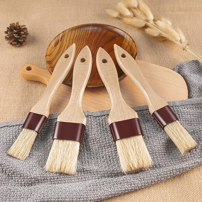Pastry Brushes for Baking Basting Brush with Boar Bristles and Beech Hardwood Handles Culinary Oil