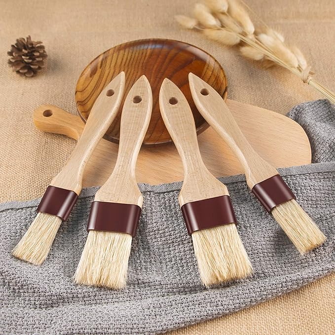 Pastry Brushes for Baking Basting Brush with Boar Bristles and Beech Hardwood Handles Culinary Oil