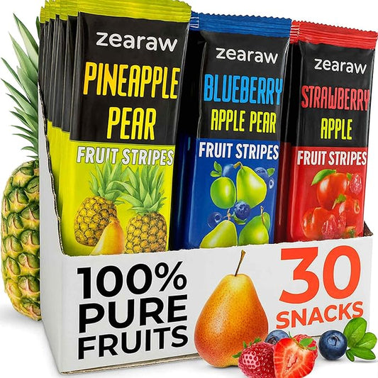 ZEARAW Healthy Fruit Snacks for Adults and Kids ??30 Organic Fruit Leather with Dried Pineapple