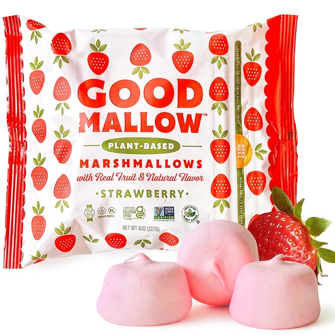 GoodMallow Vegan Marshmallows - Large Kosher Gluten Free Dairy Free Healthy Marshmallows - Natural