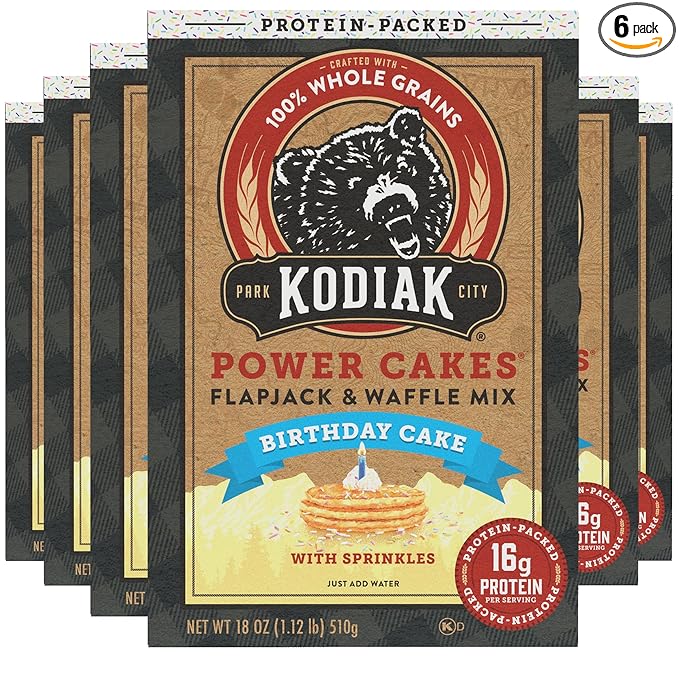 Kodiak Cakes Power Cakes - Protein Pancake Mix & Waffle Mix - 100% Whole Grain- Birthday Cake