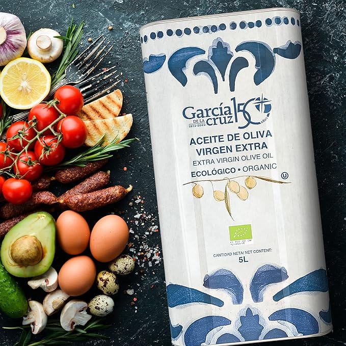 García de la Cruz - Organic Extra Virgin Olive Oil, Montes de Toledo, Recycled PET Packaging, Can
