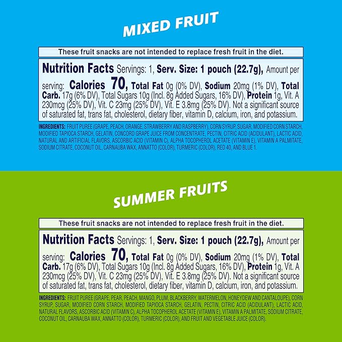 Welch's Fruit Snacks, Mixed Fruit & Summer Fruits Variety Pack, Great for School Lunches, Bulk