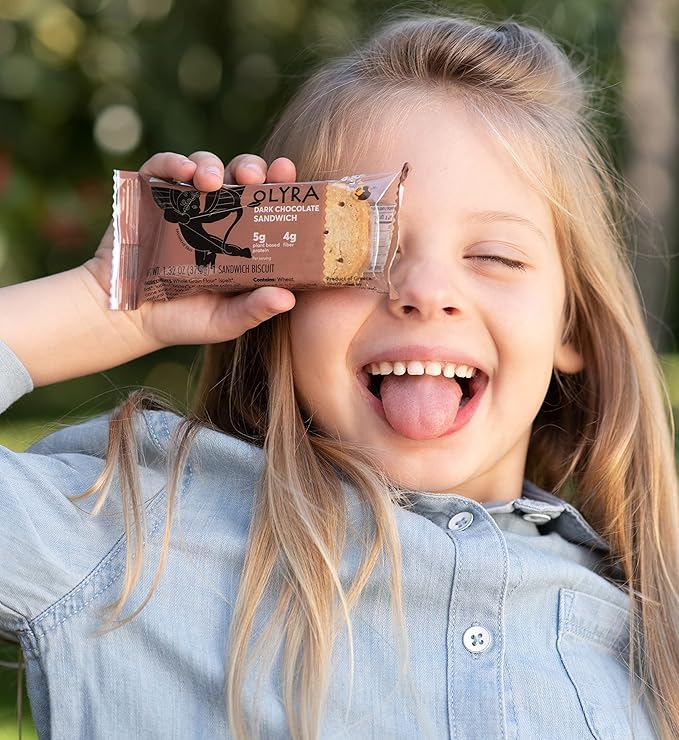 Olyra Dark Chocolate Sandwich Breakfast Biscuits, Healthy Snacks for Adults and Kids, Low Sugar