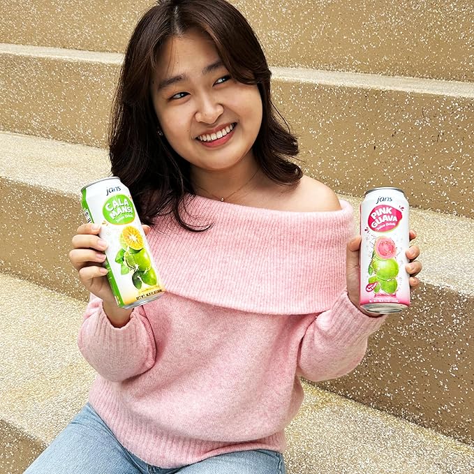 Jans Golden Lime Juice Calamansi Drink (16.9 oz Cans, 12-Pack) ??Philippine Kalamansi Citrus